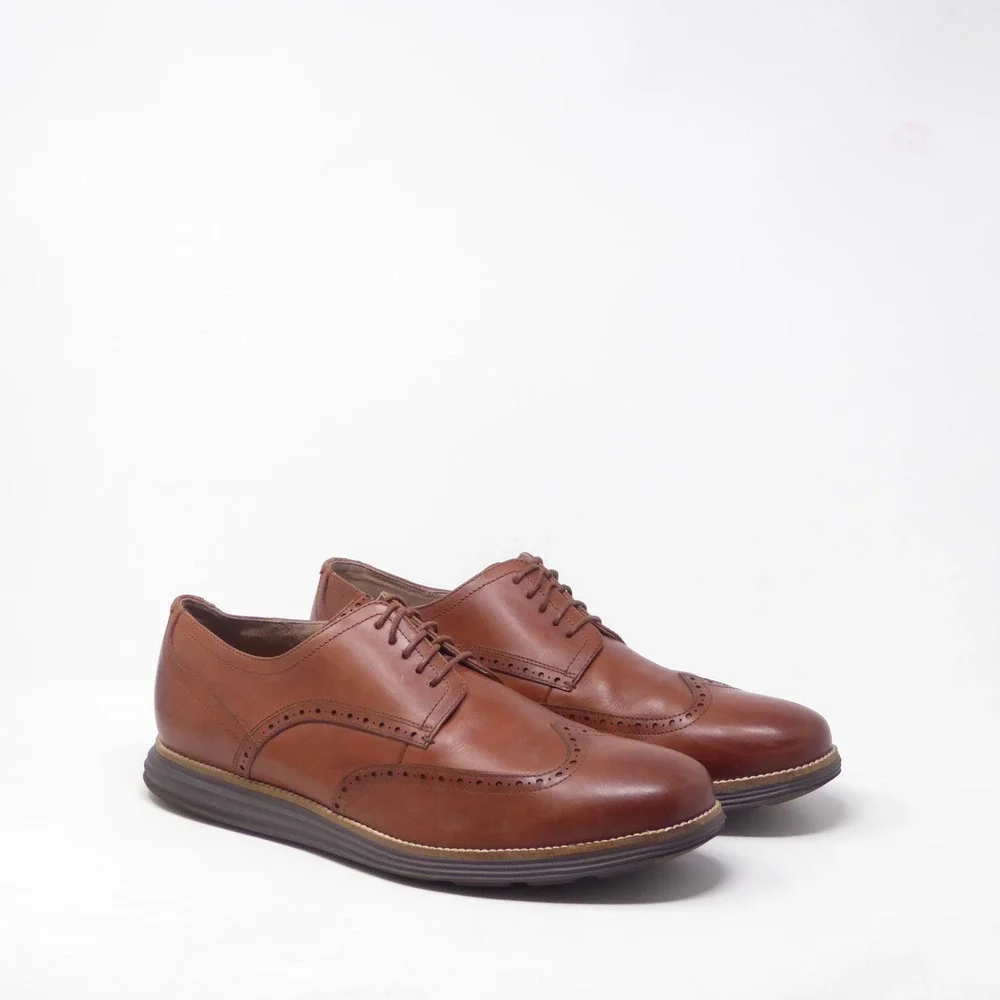 Cole Haan Mens OriginalGrand Wingtip Oxfords Brown Leather C26472 15W